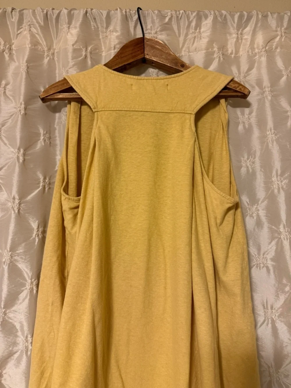 Free People Beach Mustard Yellow Hemp Blend Pleated Back Tank Top